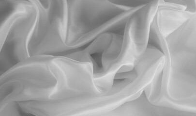 Obraz premium White cloth background abstract with soft waves, closeup texture of cloth