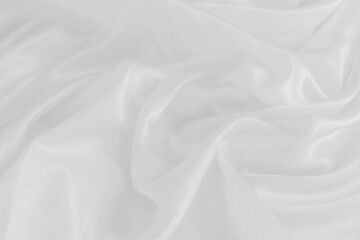 Obraz premium White cloth background abstract with soft waves, closeup texture of cloth