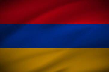 Realistic Wavy Armenia flag background vector. Armenia Independence Day Vector Illustration.