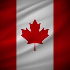 Realistic Wavy Canada flag background vector. Canada Independence Day Vector Illustration.