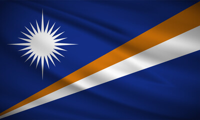 Realistic Wavy Marshall islands flag background vector. Marshall islands Independence Day Vector Illustration.