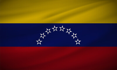 Realistic Venezuela Wavy flag background vector. Venezuela Independence Day Vector Illustration.