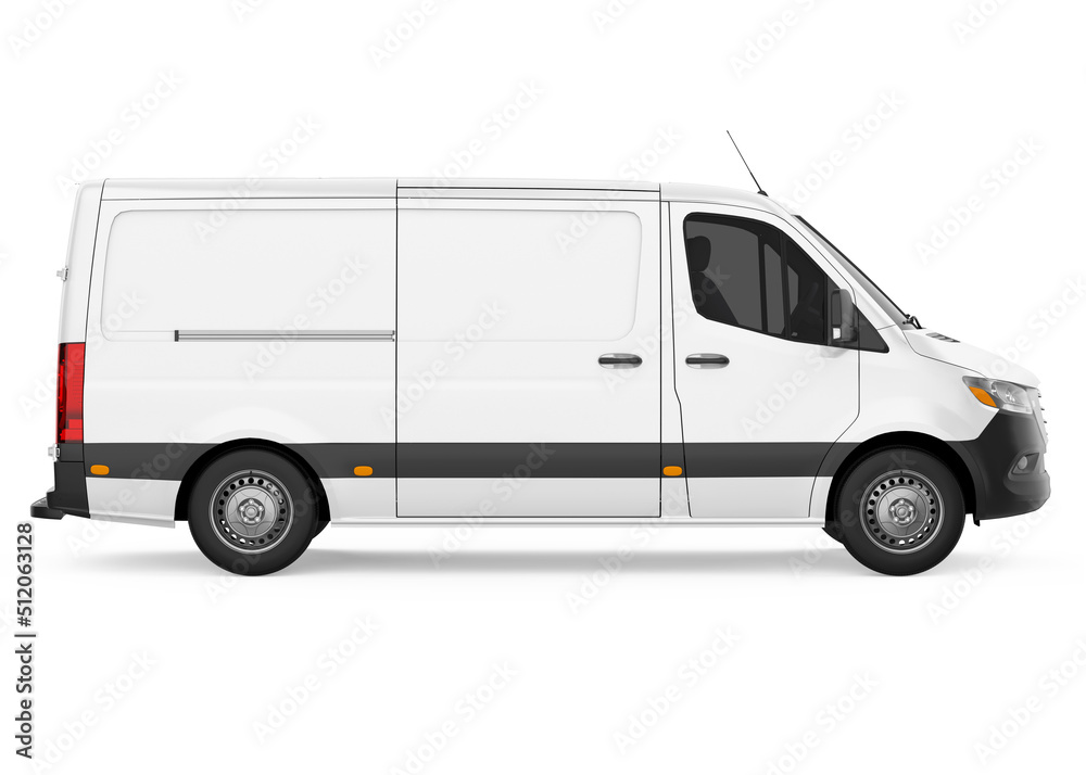 Wall mural delivery van isolated