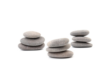 Zen stones on a light background. Minimalistic concept. Zen balance miditation concept. For branding and product presentation.
