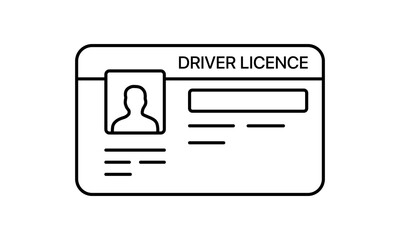 Driver license line icon. Traffic Laws, highway code, road sign, Permission for the right to use a car. Traffic rules concept. Vector line icon for Business and Advertising - obrazy, fototapety, plakaty