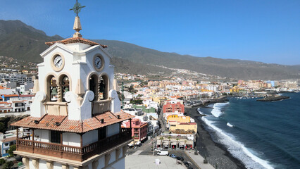 Tower of cathedral in Candelaria, Teneriffa