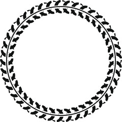 Fototapeta premium Decorative empty round frame with lines pattern. Patterned abstraction of vector design elements.