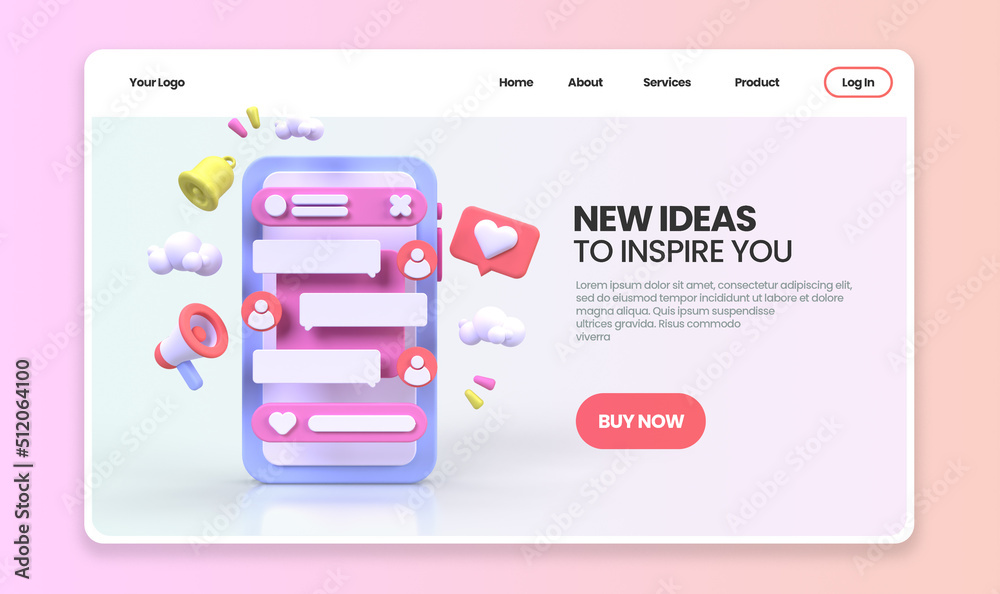 Wall mural web development for ui ux design concept illustration landing page template business idea background