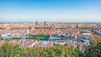 The city of Lyon in the daytime