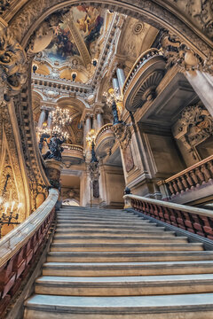 Inside the Palais Garnier, the opera house in Paris