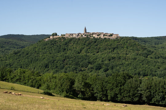 Vue panoramique sur le village de Puycelsi, Tarn