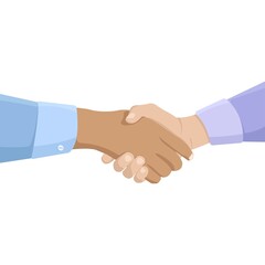 Business handshake of two hands in a shirt