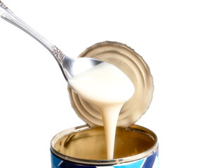 condensed milk on a spoon