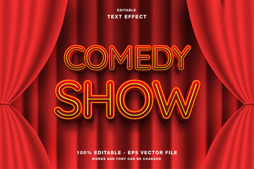 Comedy Show 3d wtih show background editable text effect