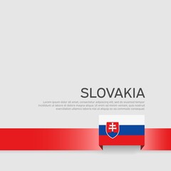 Slovakia flag background. State patriotic slovak banner, cover. Ribbon color flag of slovakia on a white background. National poster. Business booklet. Vector tricolor design