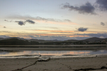 sunset over the river