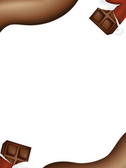 chocolate bar with abstract shape background.