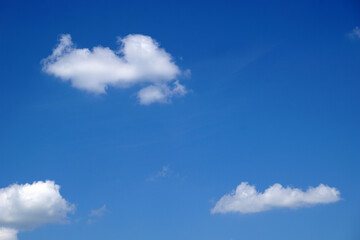 Blue sky with small cumulus clouds