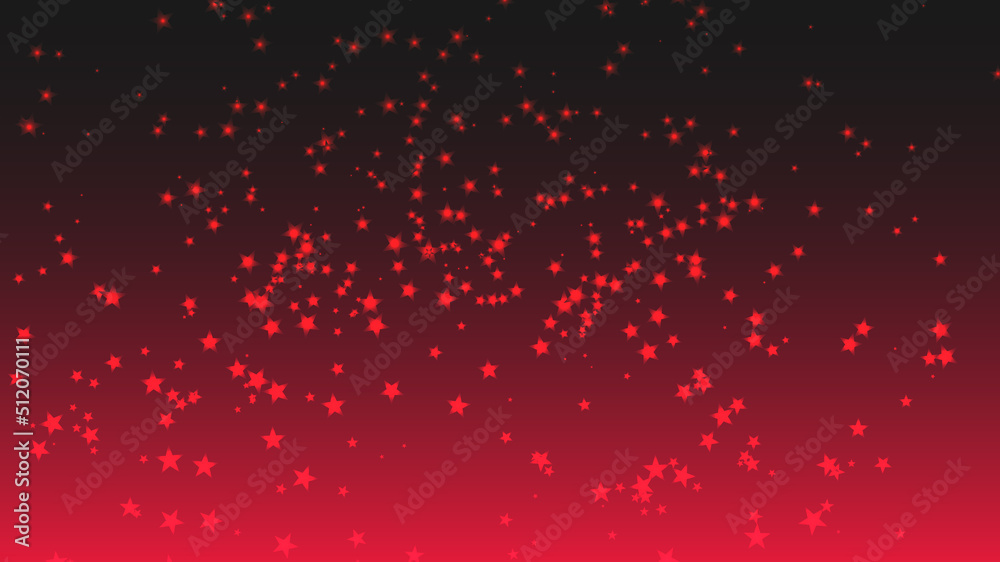 Fototapete vector abstract star particle shapes on a red gradient background.