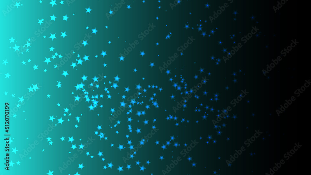 Fototapete vector abstract star particle shapes on a turquoise gradient background.