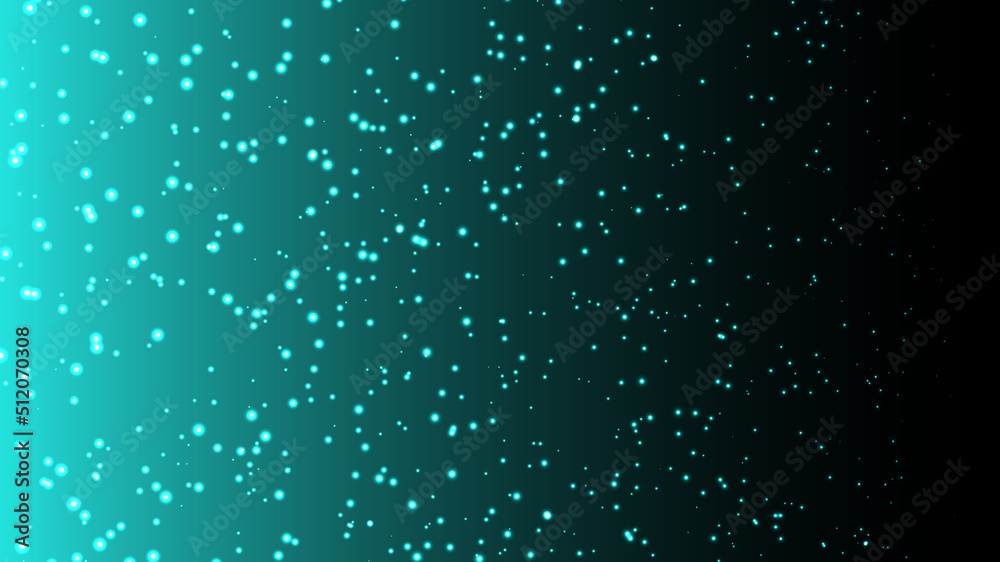 Fototapete vector abstract particles on a turquoise gradient background.