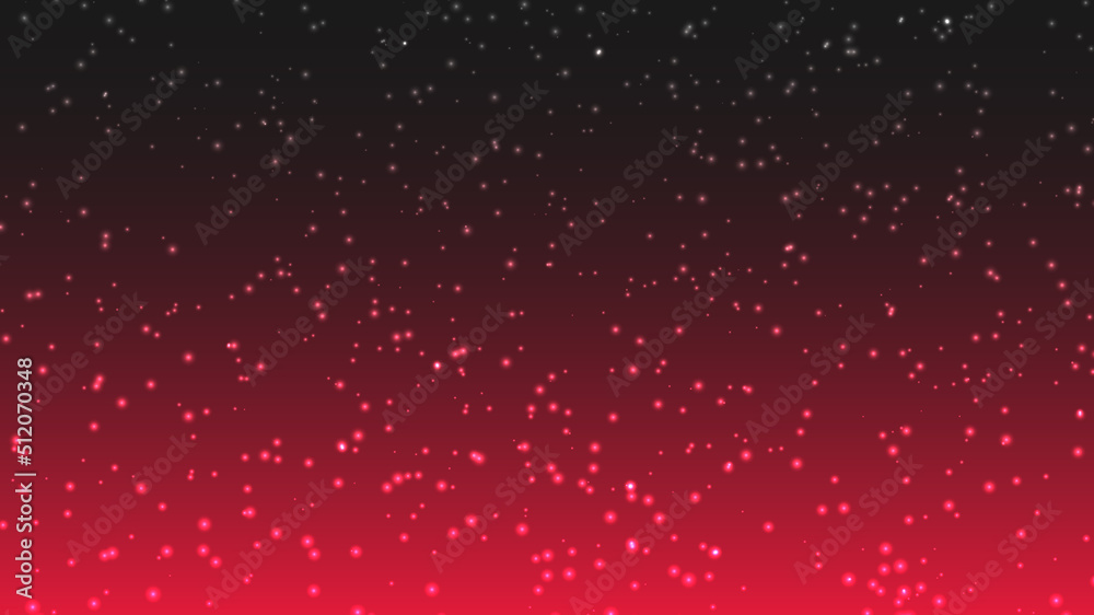 Fototapete vector abstract particles on a red gradient background.