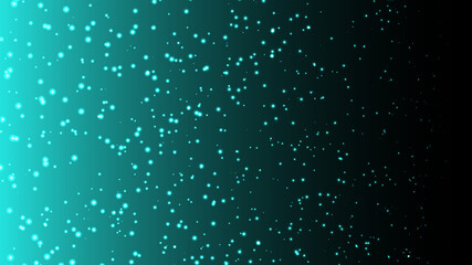 Naklejka na ściany i meble Vector abstract particles on a turquoise gradient background.