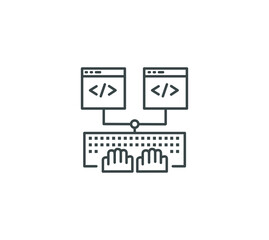 Multi screen work icon white background.