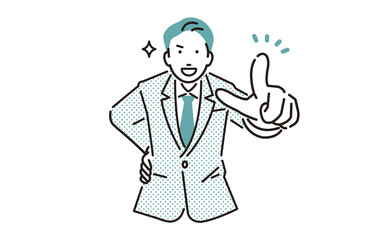 ポイントを教えるビジネスパーソン男性
