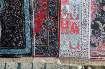 Persian carpets in market in Turkey