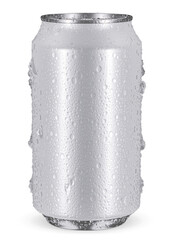 3d Render realistic aluminum cans with water drops. Metallic cans for beer, soda, lemonade, juice,...
