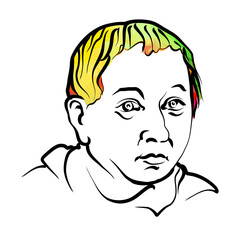 Bonaventura Francesco Cavalieri colorful hair vector drawing