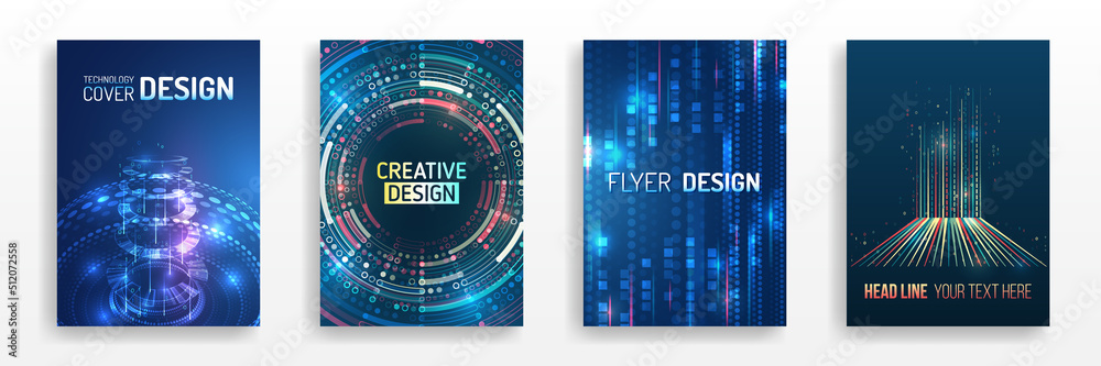 Wall mural futuristic layout for presentation, poster, leaflet, annual report, a4 size. abstract vector templat