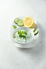 Traditional homemade greek dip with yogurt