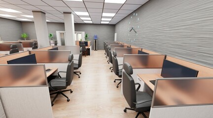 Realistic 3D Render of Office Interior