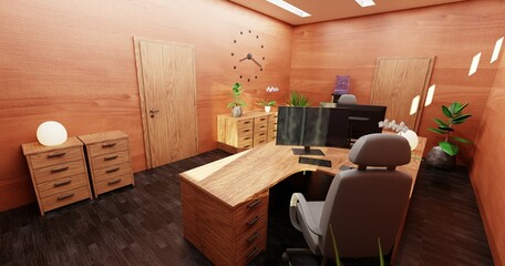Realistic 3D Render of Office Interior