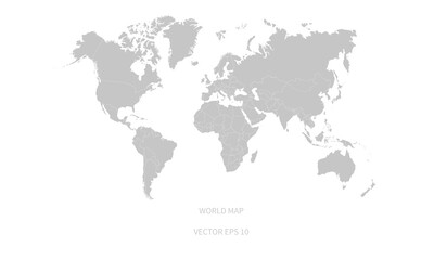 Fototapeta na wymiar Detailed world map with borders of states. Isolated world map. Isolated on white background. Vector illustration. 