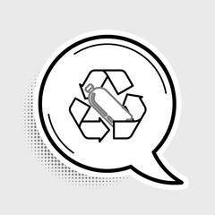 Line Recycling plastic bottle icon isolated on grey background. Colorful outline concept. Vector