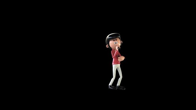 Elvis Plastic Toy Singing animation.Full HD 1920&times;1080.12 Second Long.Transparent Alpha video.LOOP.