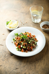 Healthy buckwheat salad with vegetables