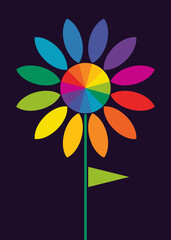 Flower color wheel. Creative palette in flat style.