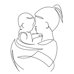 mother with a baby in her arms