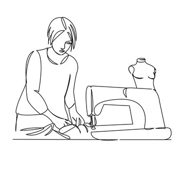 recommend clip art: woman sewing on a sewing machine mannequin