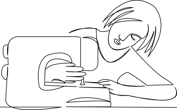 recommend clip art: woman sewing on a sewing machine