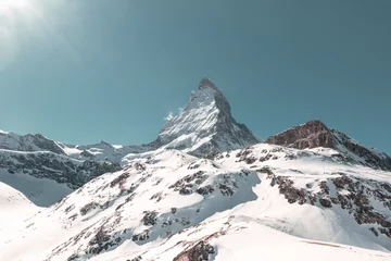 Deurstickers view to the majestic Matterhorn mountain, Valais, Switzerland © Brilliant Eye
