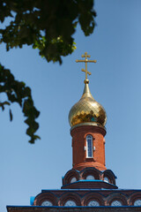 Blue dome of the Christian Church, church dome, Rostov-on-Don, Sretensky temple, 2022