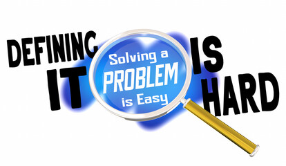 Solving a Problem is Easy Solving Hard Difficult Magnifying Glass 3d Illustration