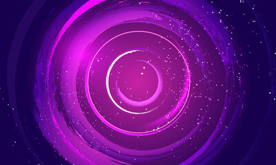 Abstract pink and cian circle neon lights with motion effect. Vector background illustration