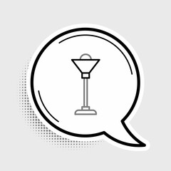 Line Floor lamp icon isolated on grey background. Colorful outline concept. Vector