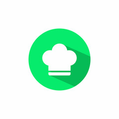 Chef hat icon vector isolated on circle background